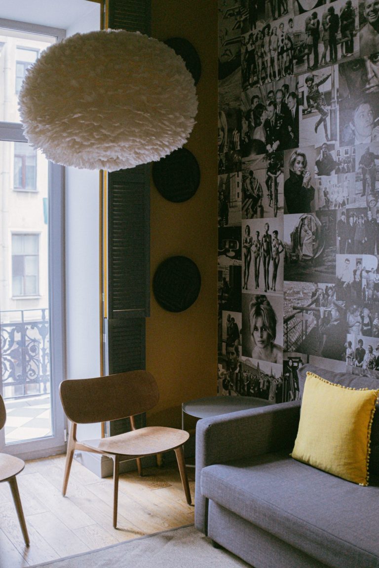 Living room with a feature wall